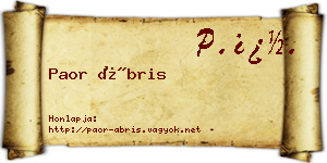 Paor Ábris névjegykártya